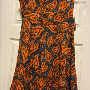 LuLaRoe Azure Orange and Blue Paisley NWT Size L